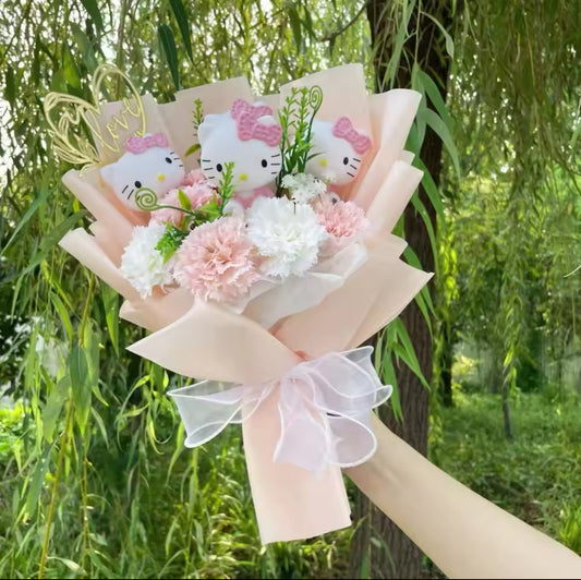 Hello Kitty “Love” Pink Flower Bouquet