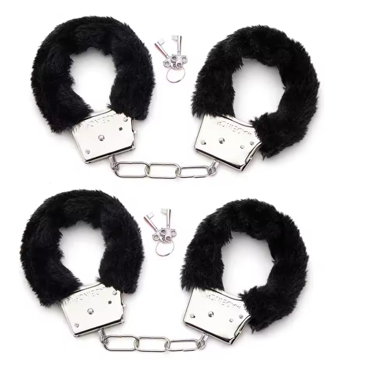 Two Piece HandCuffs | Black Fluff