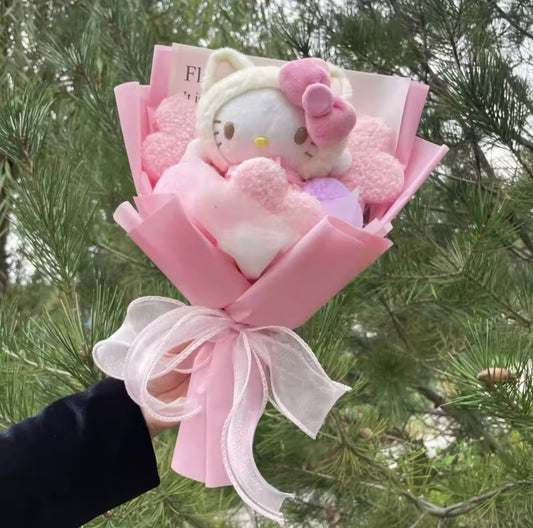Hello Kitty Furry Pink Vail Flower Bouquet