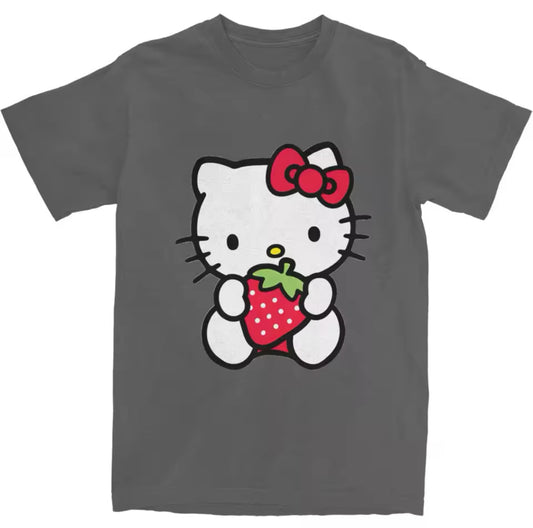 Hello Kitty Strawberry Tee Grey