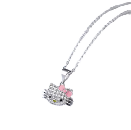 Hello Kitty Sparkly Design Silver Chain