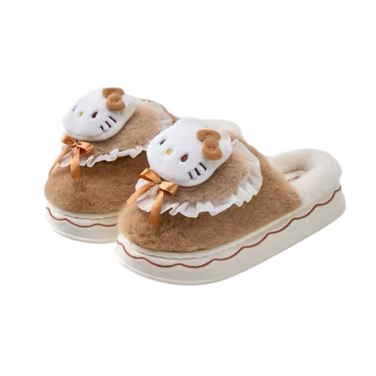 Hello Kitty Platform Slides Brown