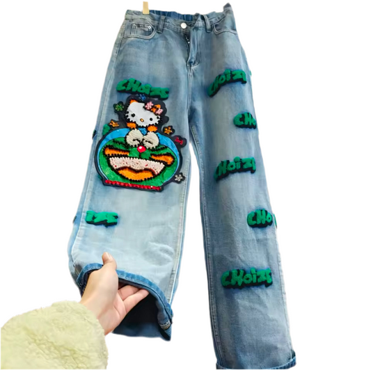 Hello kitty Stitched Jeans