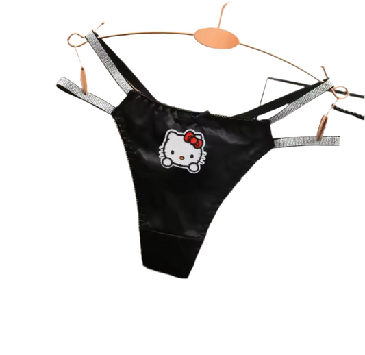 Hello Kitty Thong Black