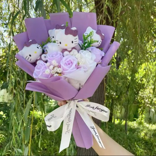 Hello Kitty Purple Flower Purple Vail Flower Bouquet