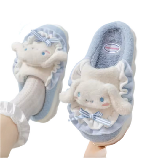 Hello Kitty fluff Slides Blue