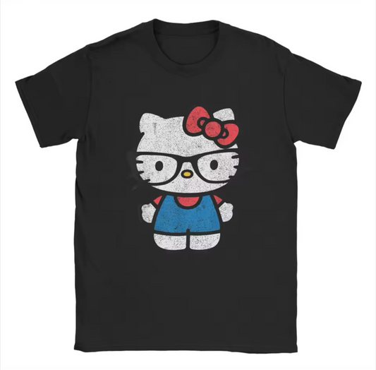 Hello Kitty Cute Glasses Tee Black