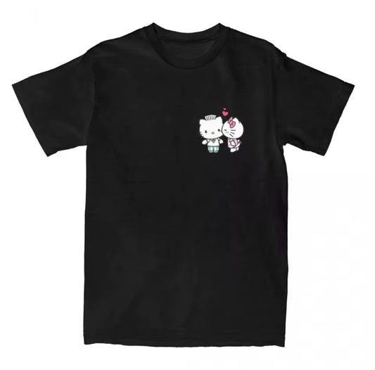 Hello Kitty Kiss  Hearts Tee Black