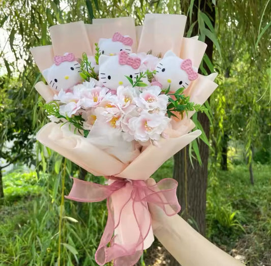 Hello Kitty Cherry Blossom Pink Flower Bouquet