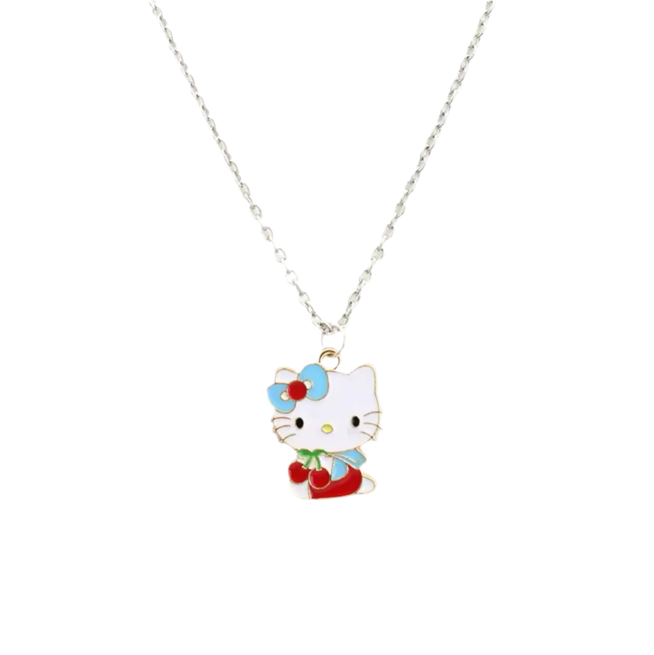 Hello Kitty Blue Bow Logo Necklace