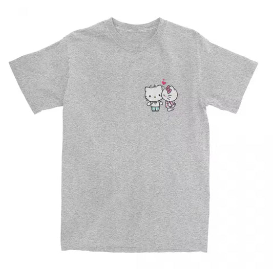 Hello Kitty Kiss  Hearts Tee Light Grey