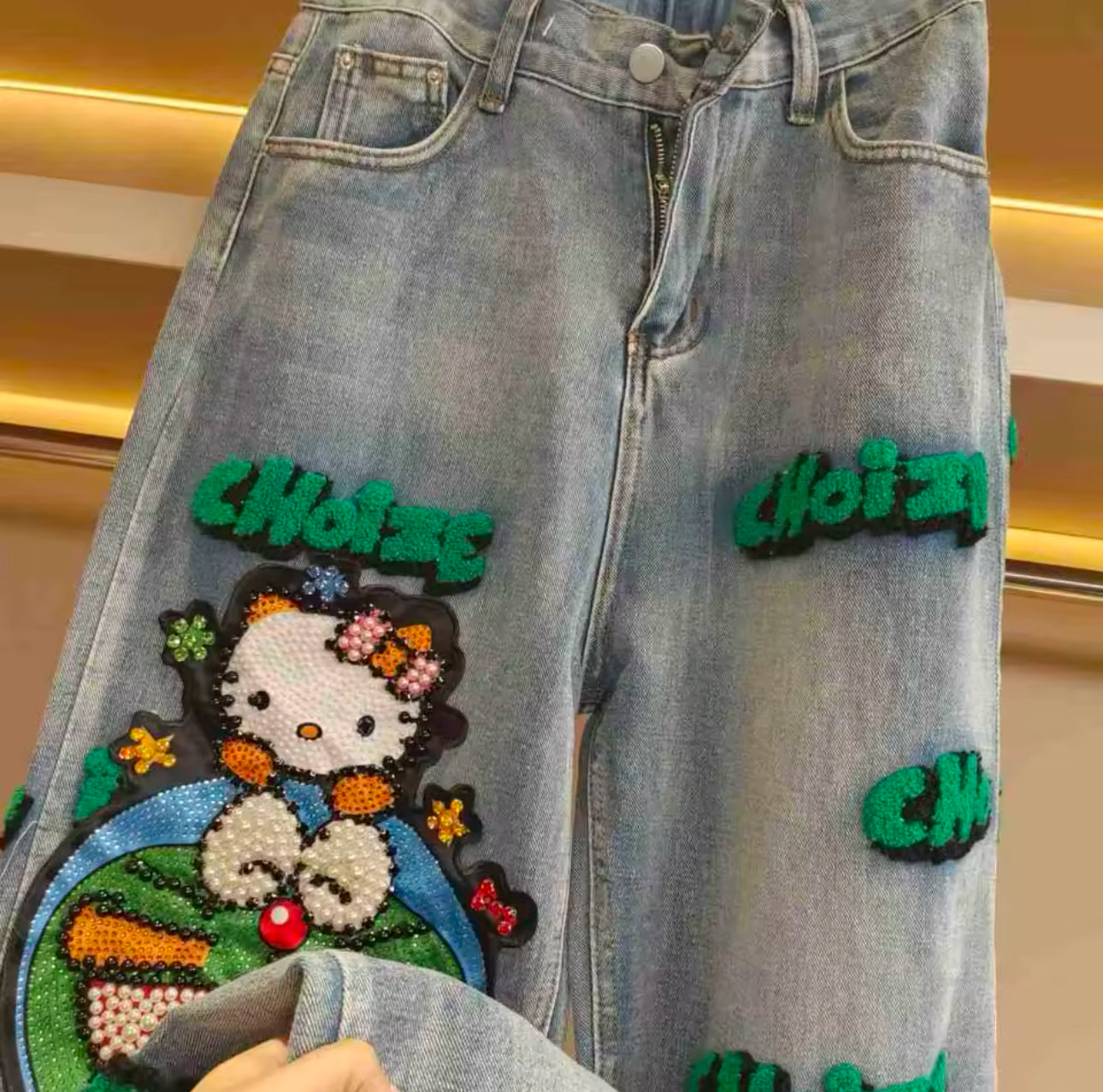 Hello kitty Stitched Jeans