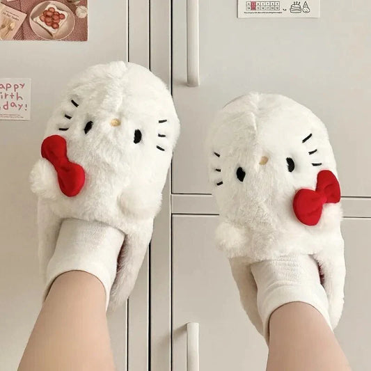 plush hello kitty slippers
