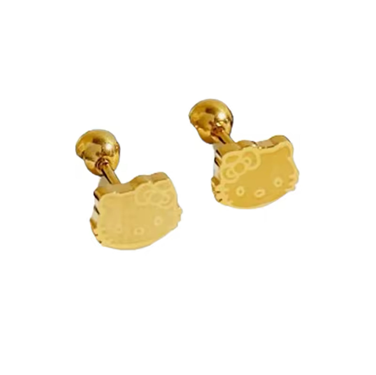 gold hello kitty earrings