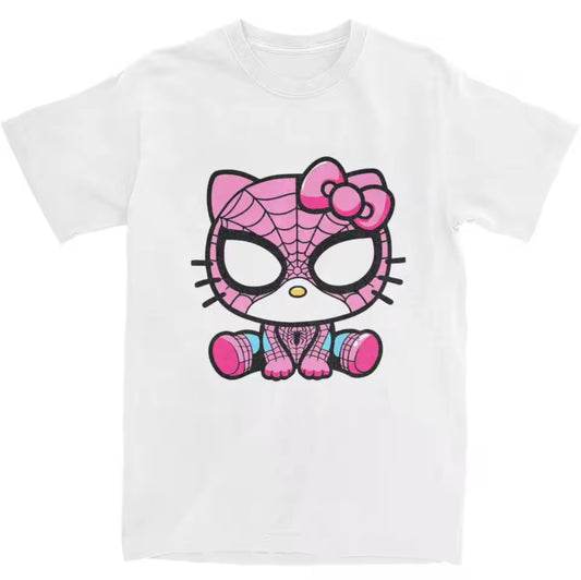 SpiderMan Kitty Tee White