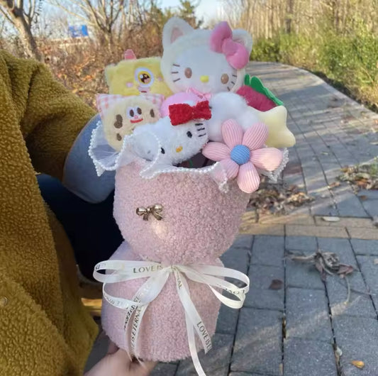 Hello Kitty Fluffy Pink Vail Flower Bouquet