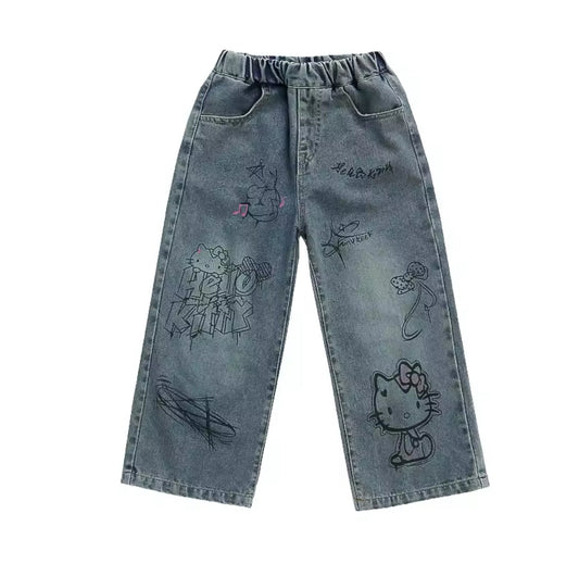 HK graffiti jeans