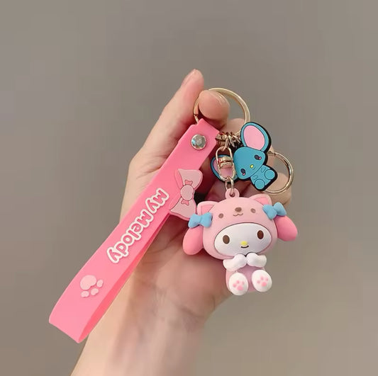 pink kitty keyring